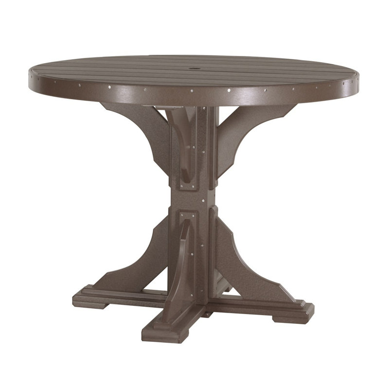 Table de salle à manger Bogia, Brun châtaigne, l 48,25 po x L 48,25 po x H 36,25 po, Brun châtaigne
