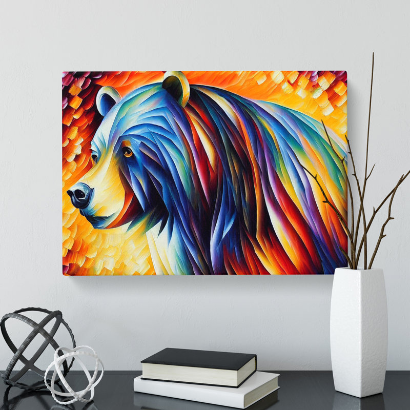 Painted Bear Abstract - Wrapped Canvas, 40cm H x 60cm W x 3cm D