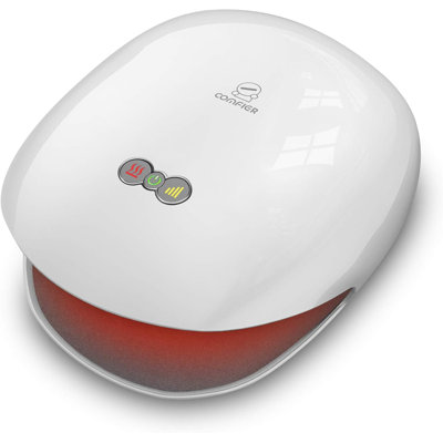 COMFIER Wireless Hand Massager with Heat,3 Levels Compression & Heating,Rechargeable Hand Massager Machine for Carpal Tunnel, White