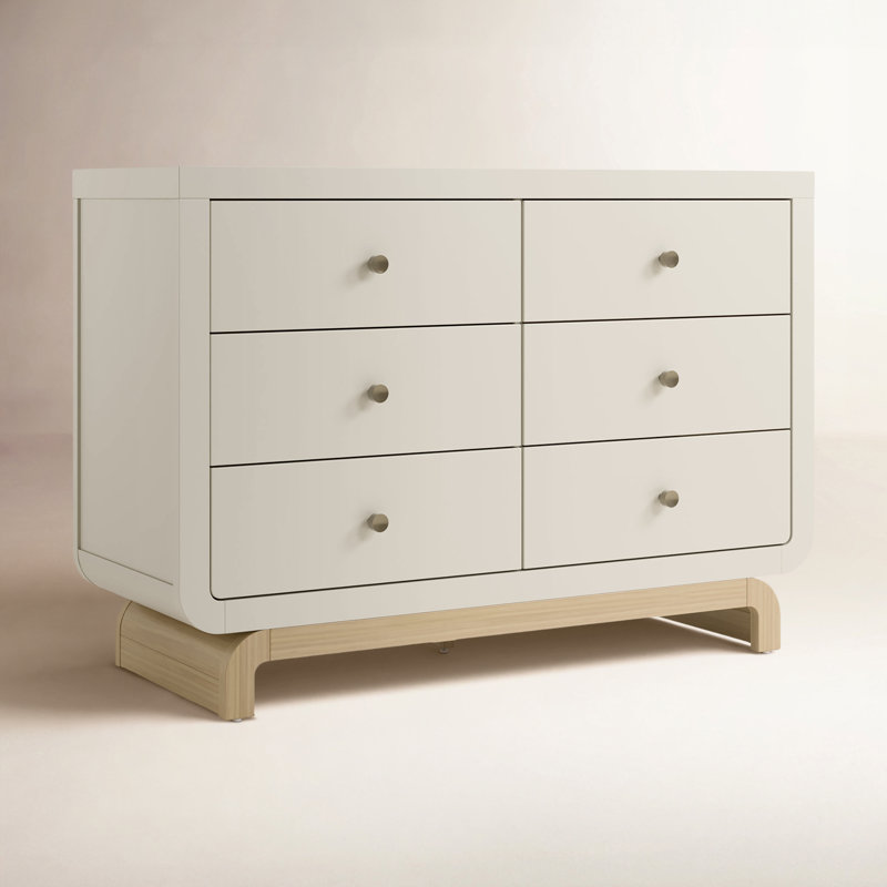 Commode 6 tiroirs Santorini, Avoine givrée / bois flottant