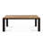 Morones Rectangular Dining Table in Solid Reclaimed Teak with Straight Black Aluminum Legs