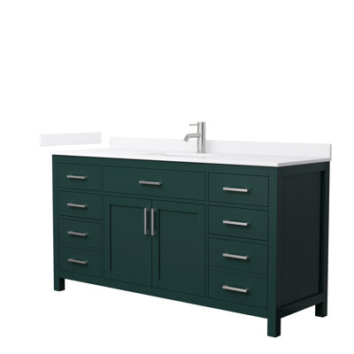 Beckett 66" Freestanding Single Bathroom Vanity with Quartz Top