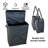 Double Laundry Hamper Bags With Lid Handles Removable Black