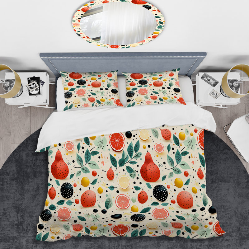 Ensemble de housse de couette Midcentury Pastel, Housse de couette pour grand lit et 2 taies décor