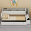 Lit de jour peu encombrant avec lit gigogne escamotable et repose-pieds avec rangement-127333658