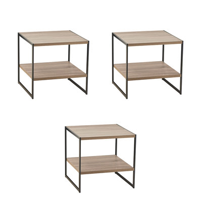 Industrial End Table, Set Of 3
