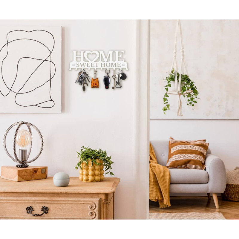 Julieth Stainless Steel Wall Organizer with Key Hooks