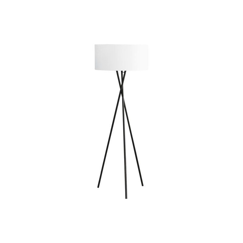 Contemporary Floor Lamp With Metal Base And Fabric Shade (Bulb Not Included), Black