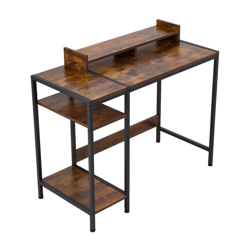 Metal Base Standing Desk, Brown