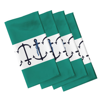 Ensemble de serviettes 4 pièces à motif d’ancre Hancock
