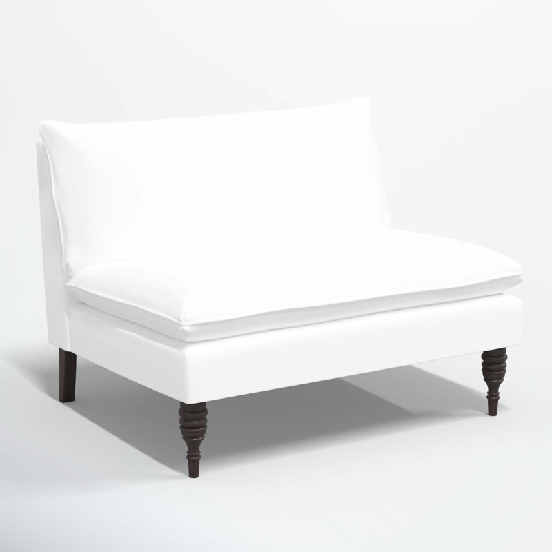 Varick 47" Settee, White Performance Twill