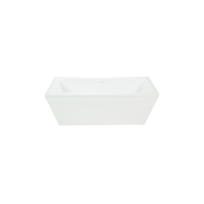Baignoire carrée autoportante 66 po Bailey-66-II en blanc brillant