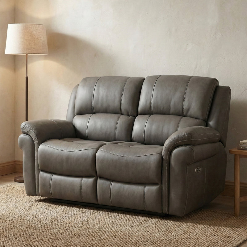 Coomes 2 Seater Electric Reclining Loveseat, Grey