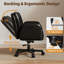 Big and Wide Criss Cross Office Chair, 5-Level Adjustable Arms & Wheels, Height Adjustable Wide Comfy Vanity Makeup Chair, Swivel Shakeable Base for Relax Leisure, Suitable for Home Bedroom Office-58484198