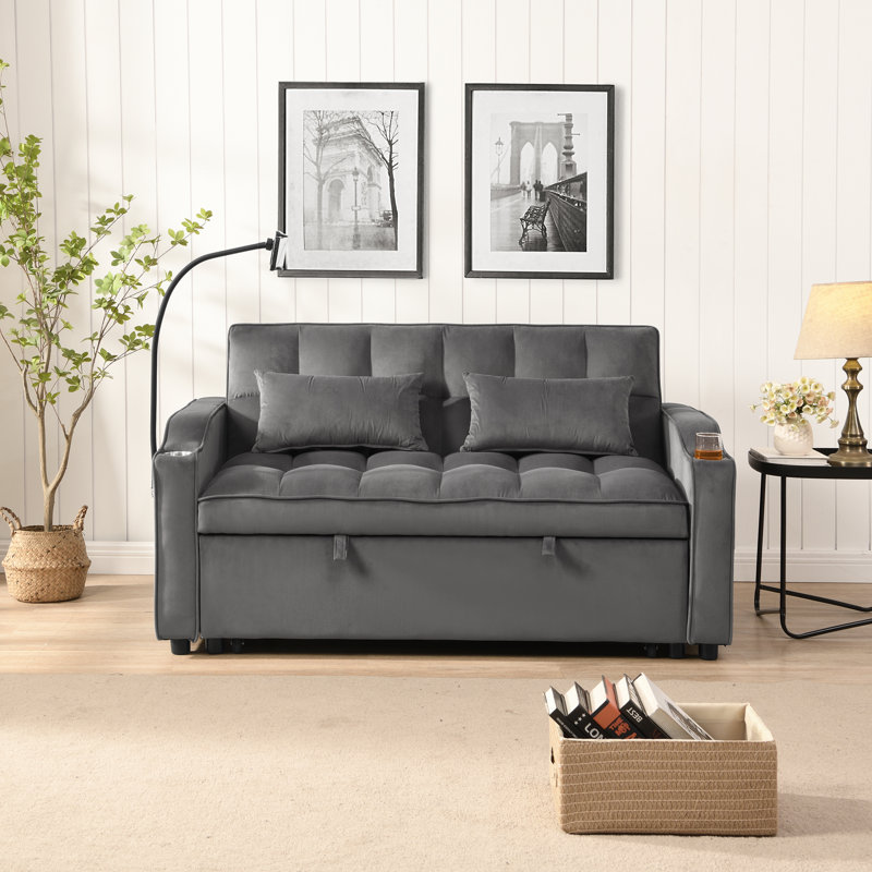 Canapé-lit convertible polyvalent avec lit gigogne, idéal pour une utilisation multifonctionnelle dans les appartements, les petites pièces et les bureaux