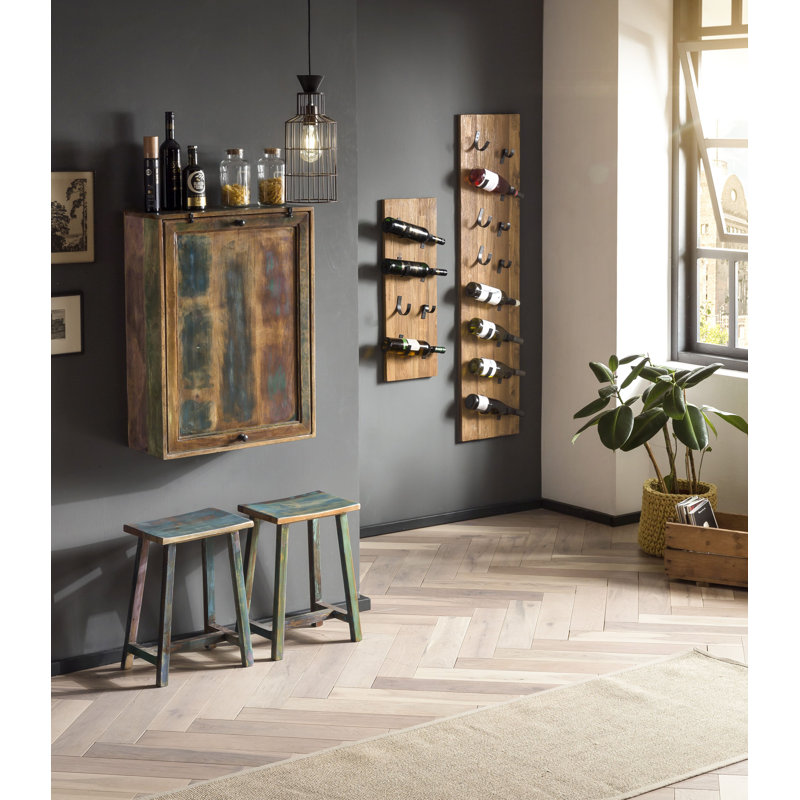 Marjo 8 Bottle Solid Wood Wall Mounted Wine Bottle Rack in