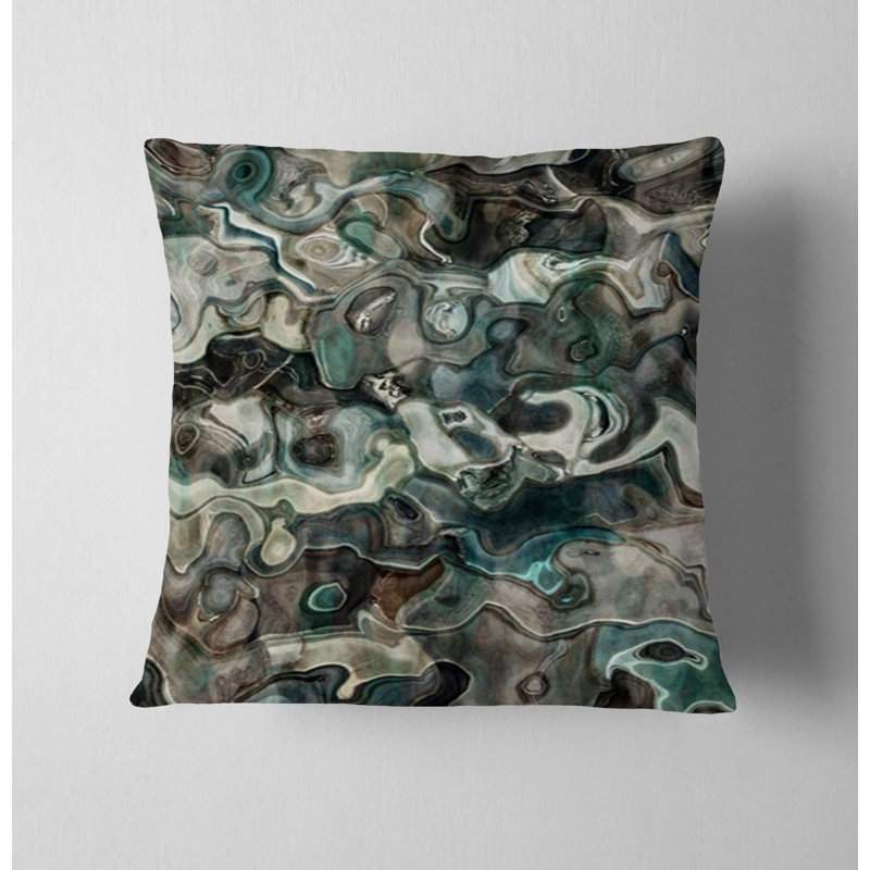 Coussin décoratif avec insert, H 18 po x l 18 po, Vert abstrait 8