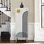 Armoire à chaussures moderne avec pieds et poignées en bois massif, blanc, 19,7 x 53,1 x 15,0 pouces | Panneau de particules 100% mélaminé, épaisseur: 0,7 pouce | Revêtement UV, nombreuses tablettes, solution de rangement élégante et fonctionnelle