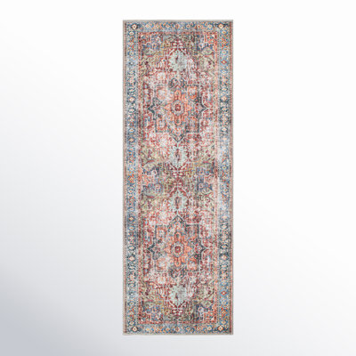 Alice Machine Washable Oriental Flatweave Performance Red/Blue/Ivory Multi Area Rug