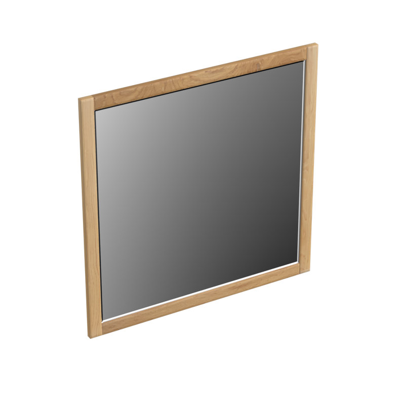 Damaria Wood Wall Mirror, 80cm H x 80cm W, Smoke