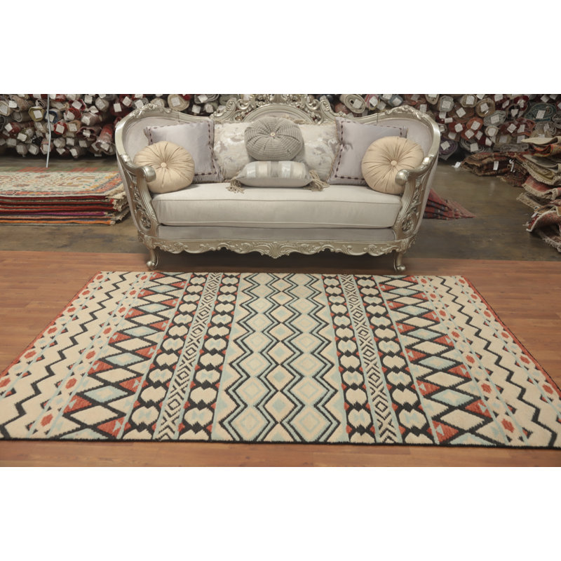 Tapis géométrique de style Gabbeh 5 x 8