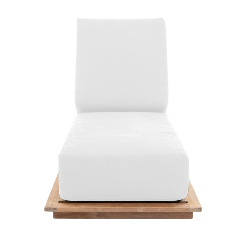 Hermosa Outdoor Teak Chaise Lounge, White