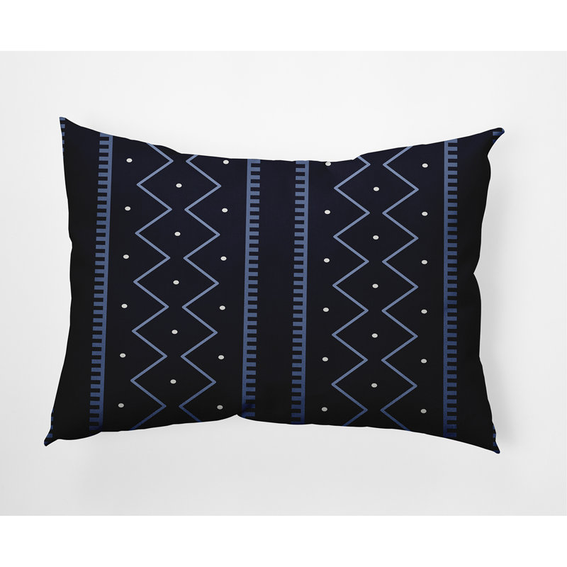  Housse de coussin d'extérieur rectangulaire Mudcloth, Bleu marine