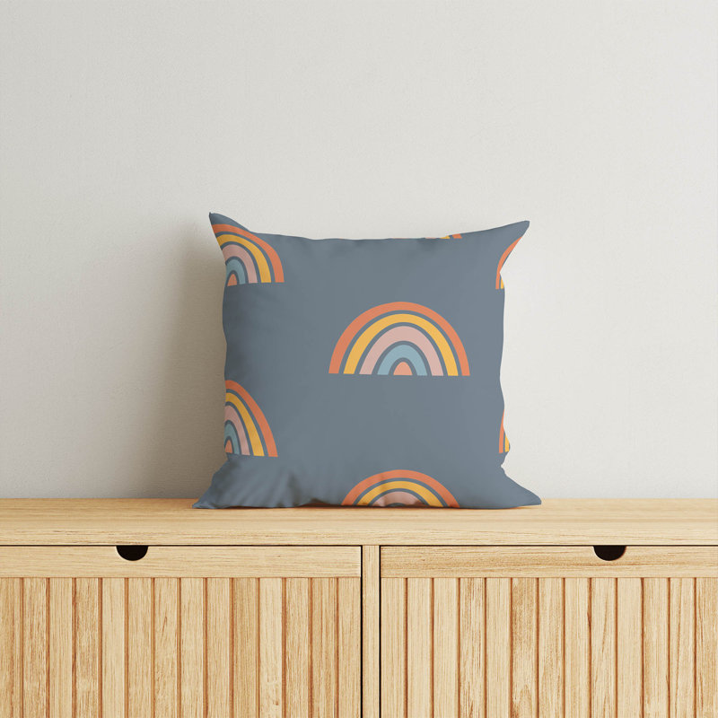 Coussin Plain Bows Match, H 26 po x l 26 po, Bleu multi