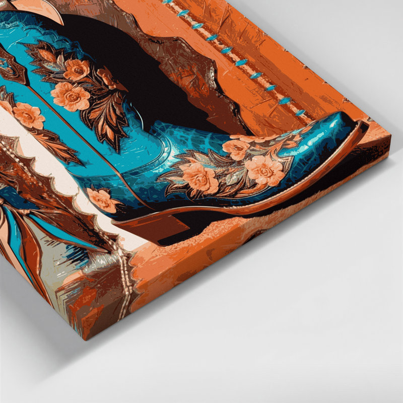 «Southwestern Cowboy Cowboy», reproduction d'art sur toile brune 62, H 11 po x l 14 po