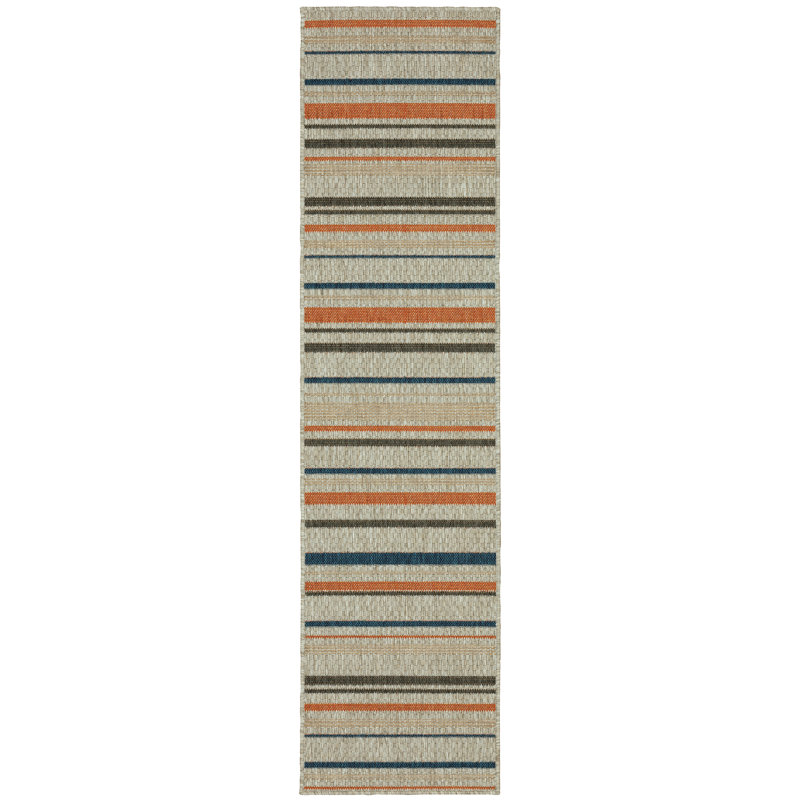 Izola Machine Woven Striped Area Rug , Runner 1'10" x 7'6"