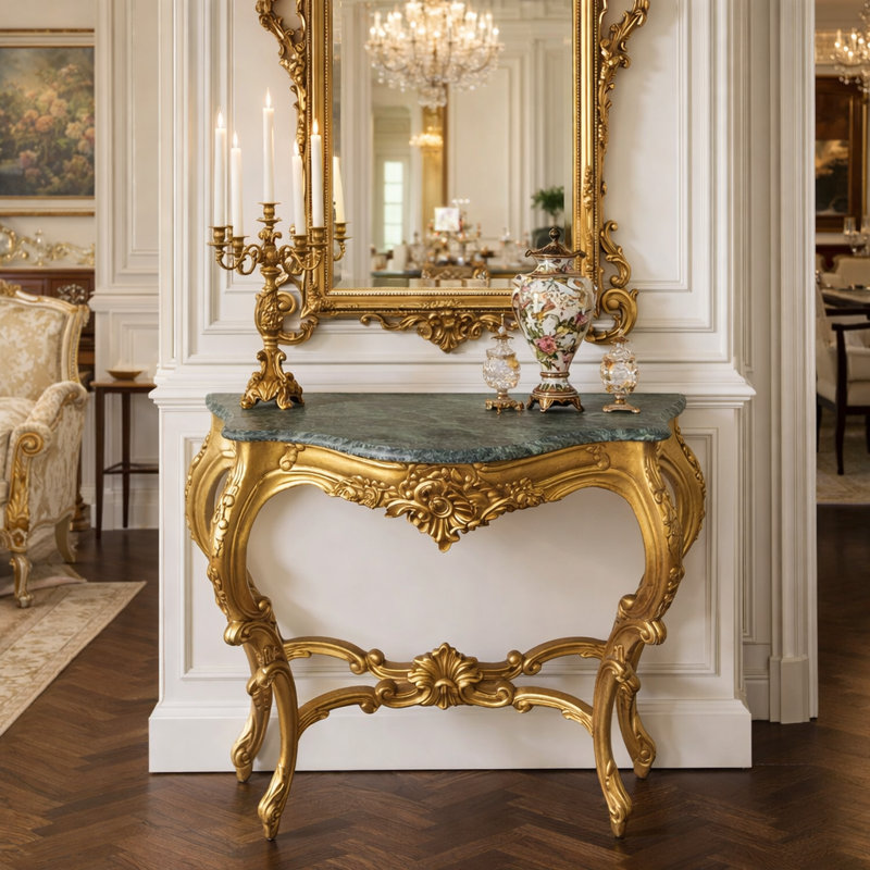 Rosia 33.46'' W Solid Wood Console Table