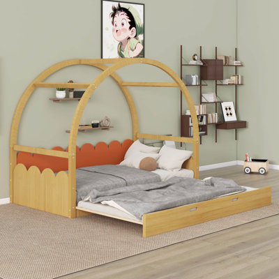 Calhan Twin size stretchable vaulted roof bed, children's bed pine wood frame -  Red Barrel StudioÂ®, 6A2E827939A74B999D2C7115C711284D