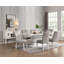 Table de salle à manger Zav, plateau rectangulaire de 79 po, base piédestal blanc gris