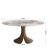 Aurora 47‘’/53‘’/59‘’ Farmhouse Round Sintered Stone Dining Table - Sculptural Solid Hardwood Pedestal For 4-8-354135553-354135555