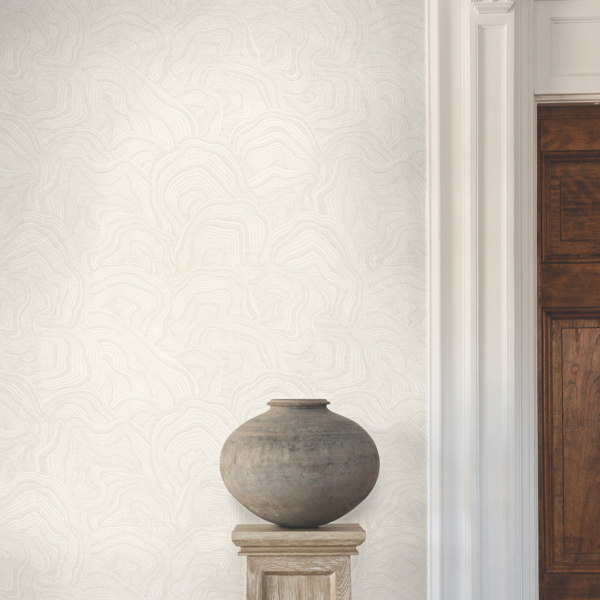 Nessa Abstract Wallpaper, White