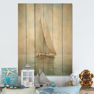 wooden sailboat wall art
