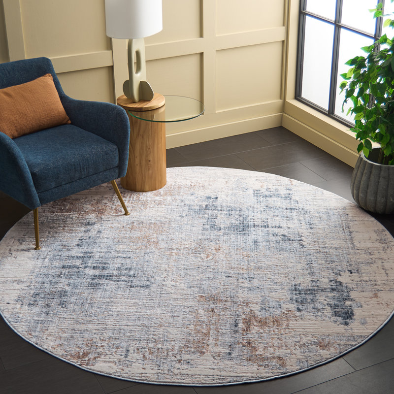 Scarlett 412 Performance Abstract Rug, Round 6'7"