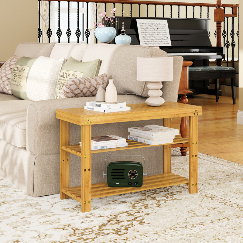 Banc de couloir avec coussin confortable et tablettes réglables pour une entrée pratique et contemporaine, Kaki