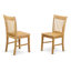 L'ensemble 3 pièces de table et chaises de cuisine contient une table de salle à manger ronde avec Dropleaf et 2 chaises de salle à manger rembourrées en tissu de lin, 42 x 42 pouces, acajou-1764870116-1816246246-1780679211