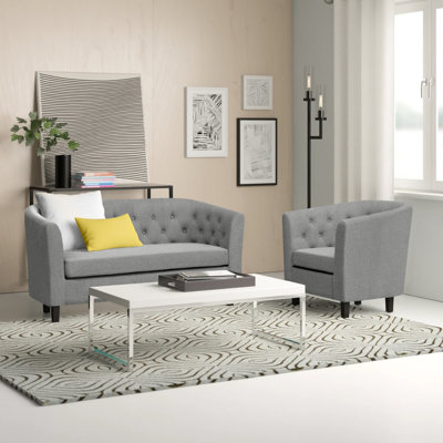 Copper Grove Pisino 2-Piece Upholstered Fabric Loveseat and Armchair Set