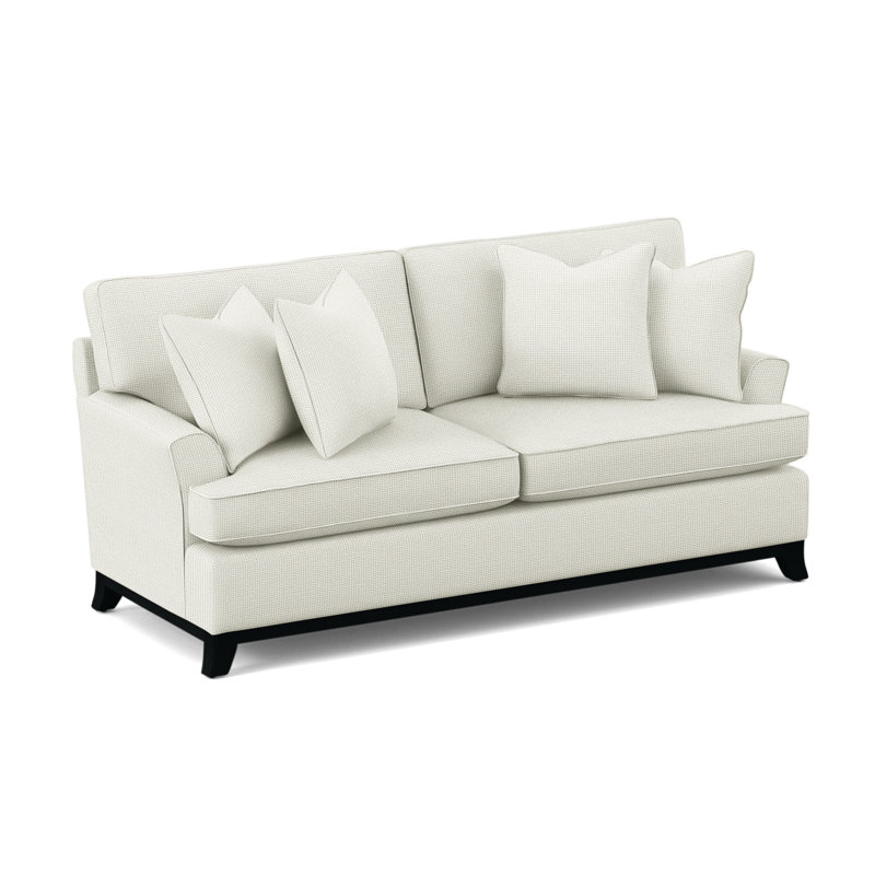 Oaks Way Sofa, Black Finish, Blue/Beige Stripe; 0209-61