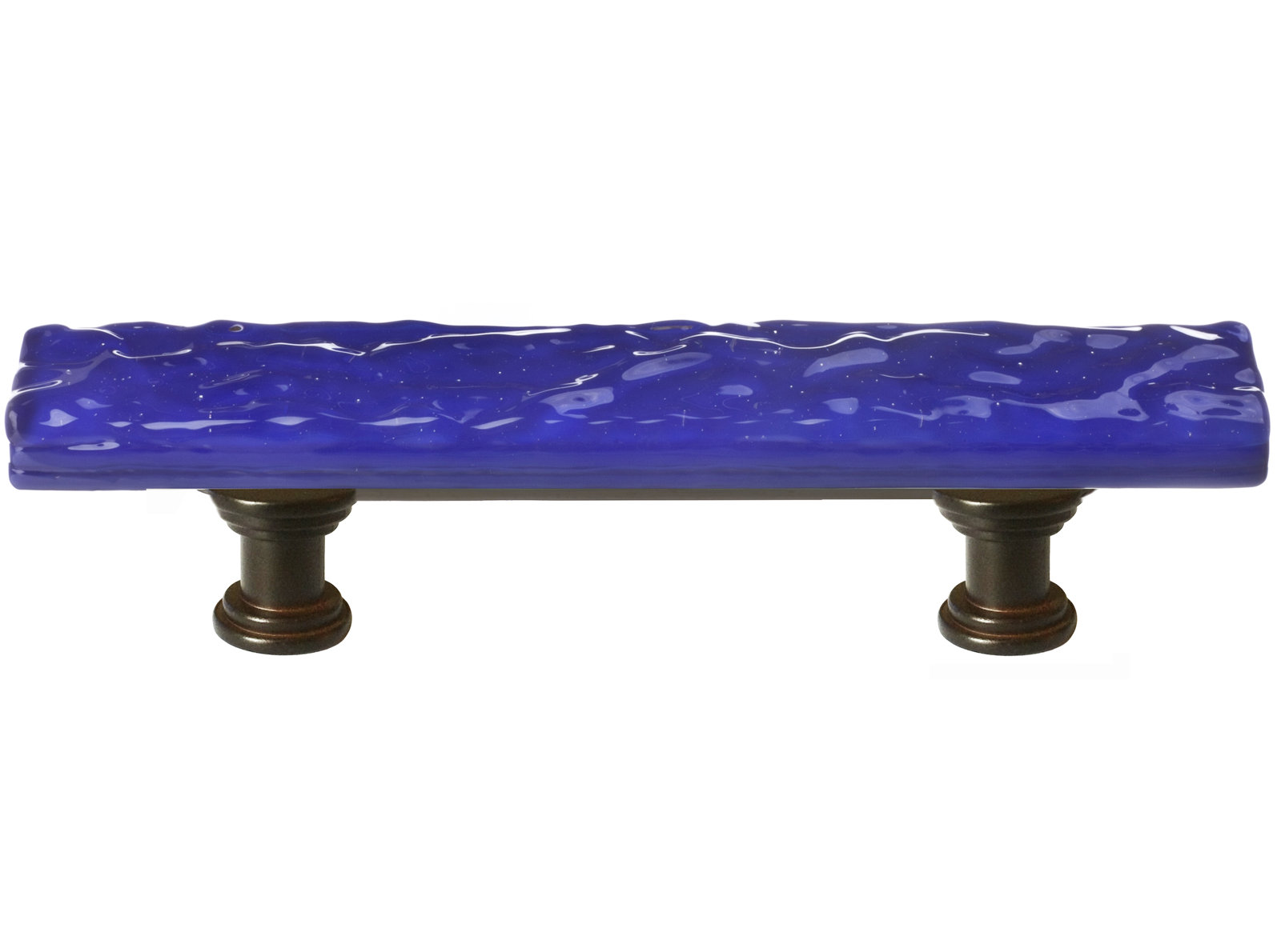 Skinny Glacier Bar Cabinet Pull, Oil Rubbed Bronze, Deep Cobalt Blue