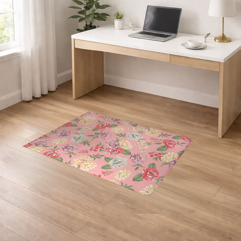 Tapis de sol antidérapant Catherine, L 84 po x P 60 po, Rose
