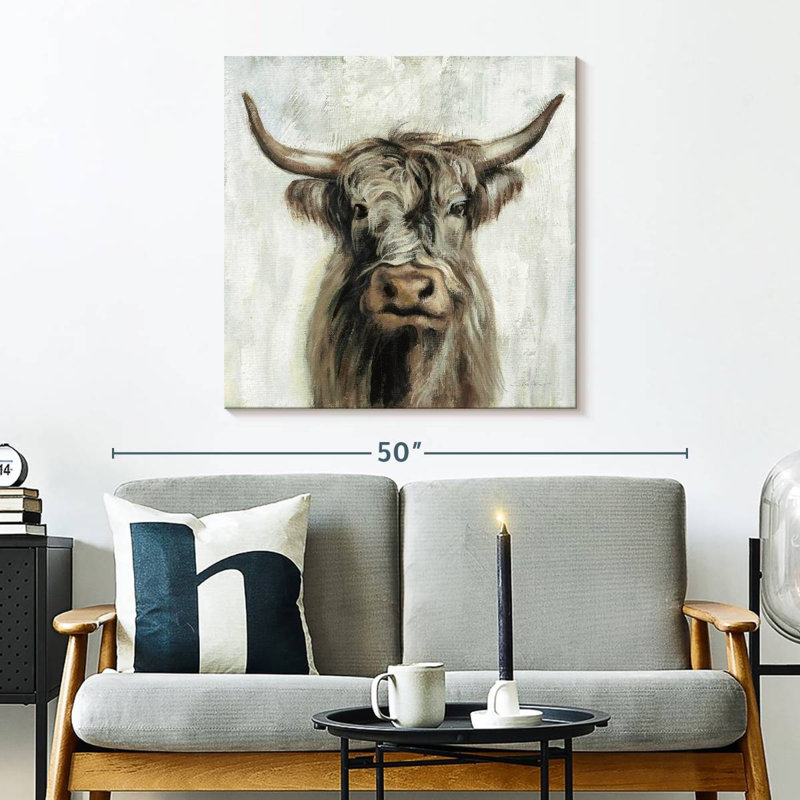 Brun vache Brampt Highland, H 30 po x l 30 po