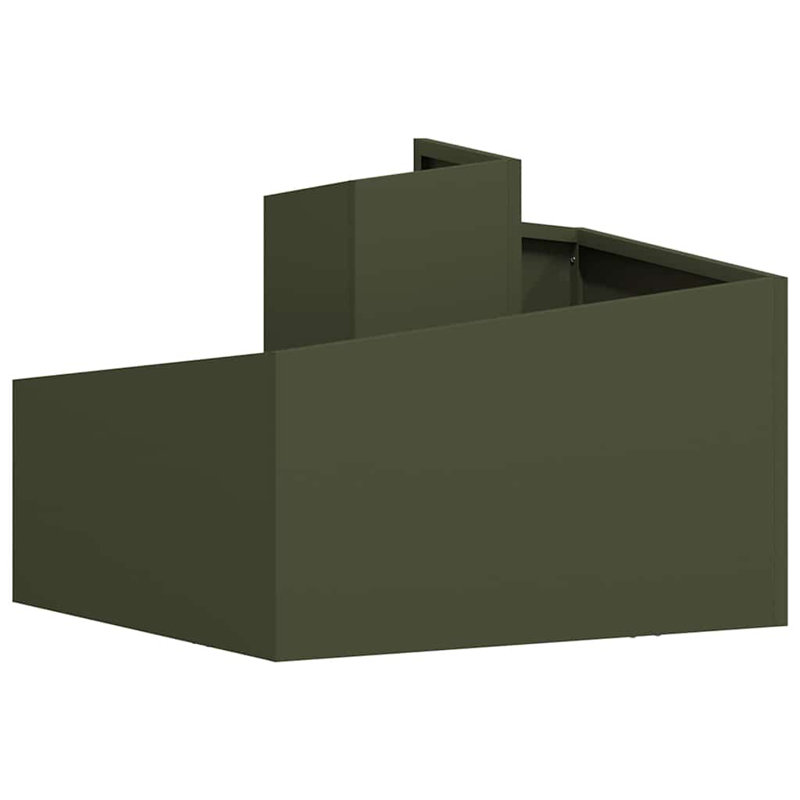 Garden Planter 50 Cm Steel, Olive Green, 50cmH x 60cmW x 60cmD