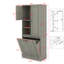 Grande armoire de rangement avec panier rabattable, tablettes réglables et 2 portes-1047697523