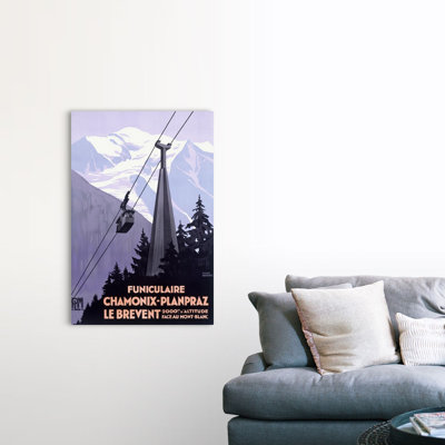 «Chamonix Mont Blanc», affiche rétro par Roger Broders, reproduction d'art encadrée sur toile