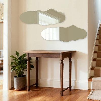 Miroir de salle de bain asymétrique en verre trempé