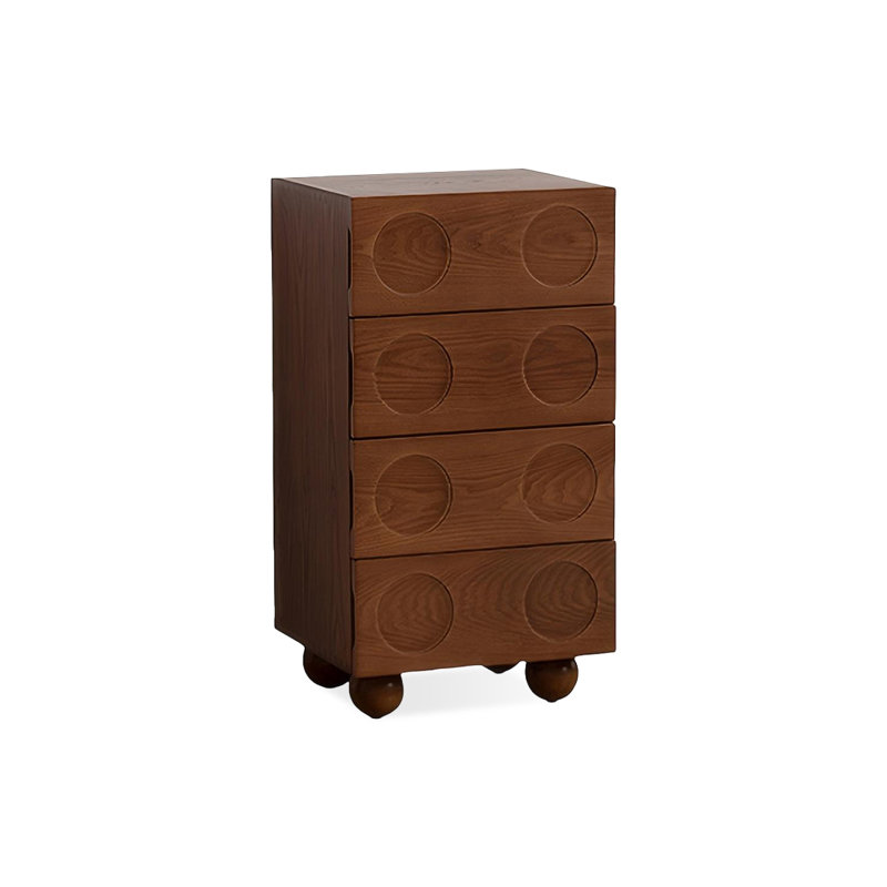 Modern Nut-Brown Solid Wood Accent Cabinet