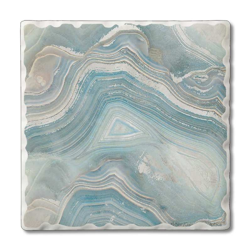 Ensemble de 4 sous-verres agates en bleu